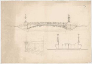 Thiersch, August ; München - Nymphenburg; Ludwig - Ferdinand - Brücke - Ansichten, Detail