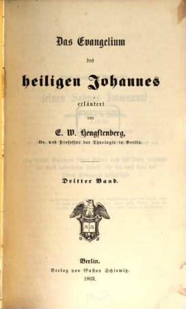 Das Evangelium des heiligen Johannes, 3