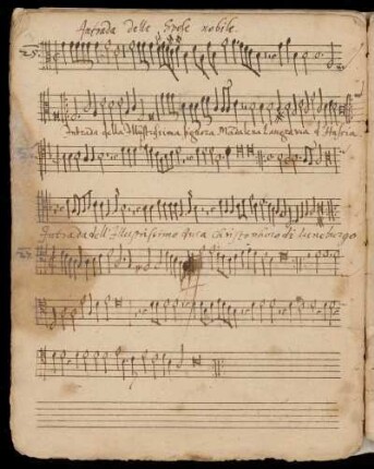 Intrada dell' Illustrissimo Duca Christophoro di Luneburgo