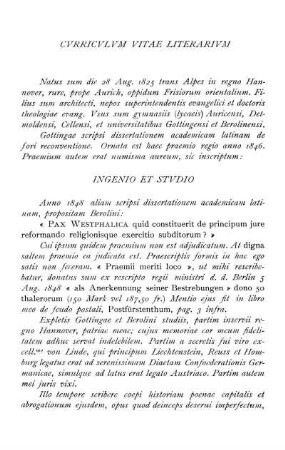 Curriculum Vitae Literarium