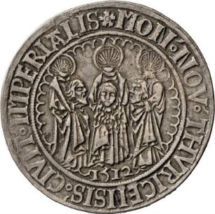 Taler der Stadt Zürich mit den drei Stadtheiligen, 1512