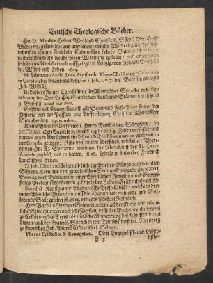 Teutsche Theologische Bücher.