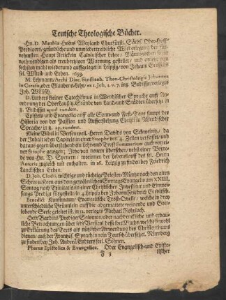 Teutsche Theologische Bücher.