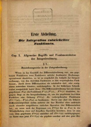Handbuch der Differenzial- und Integralrechnung, 3,1. Integralrechnung