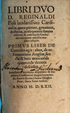 De Concilio et de reformatione Angliae libri duo