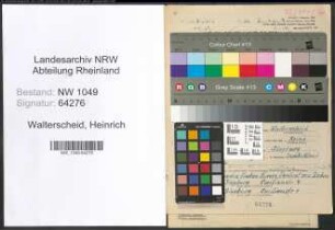 Entnazifizierung Heinrich Walterscheid , geb. 06.07.1906 (Angestellter)