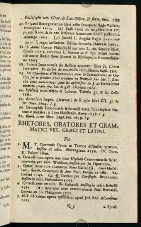 189-194, Rhetores, Oratores Et Grammatici Vet. Graeci Latini.