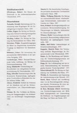 Habilitationsschrift und Dissertationen