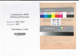 Entnazifizierung Luise Giersiepen , geb. 02.11.1912 ()