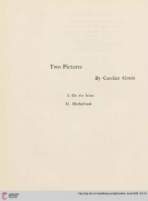 Plates: Two pictures by Caroline Gotch