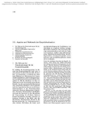 Aspekte und Merkmale der Gesprächssituation