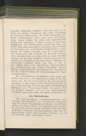 Die Befruchtung.