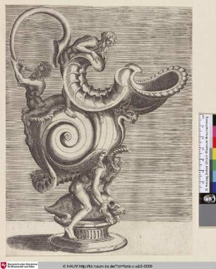 [Nautiluspokal; Can formed from shell, Nautilus Cup]