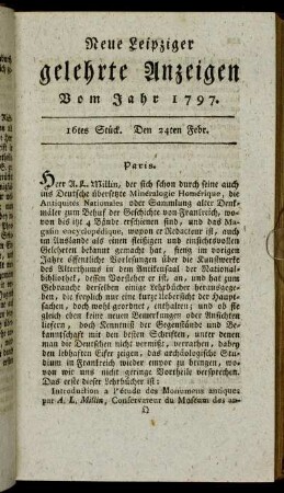 16tes Stück. Den 24ten Febr.