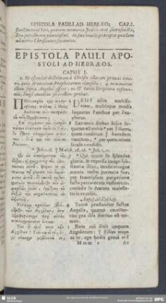 Epistola Pauli Apostoli Ad Hebraeos