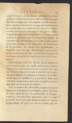 XIX. Genre XLVII. Manie.