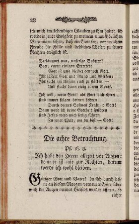 Die achte Betrachtung