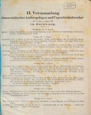II. Versammlung österreichischer Anthropologen und Urgeschichtsforscher : am 12., und 13. August 1881 in Salzburg