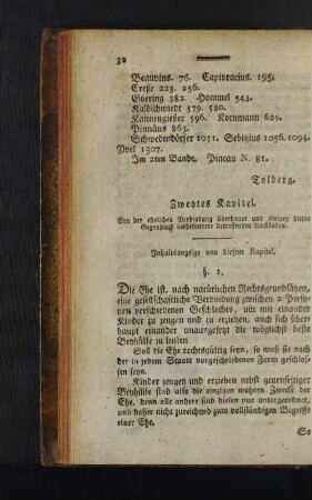 Zweytes Kapitel. Von der ehelichen Verbindung überhaupt, ...