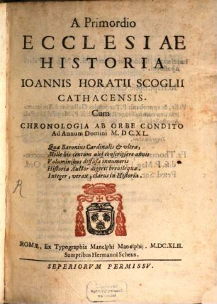 A primordio ecclesiae historiae
