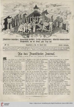 No. 16, Frankfurt a. M., 29. April 1861, Zweiter Jahrgang