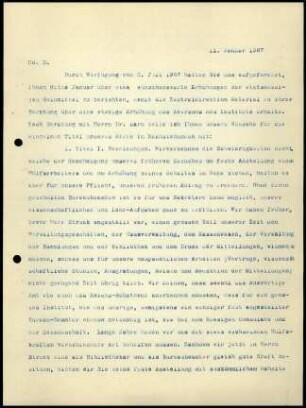 Bericht des ersten Sekretars an die Zentral-Direktion