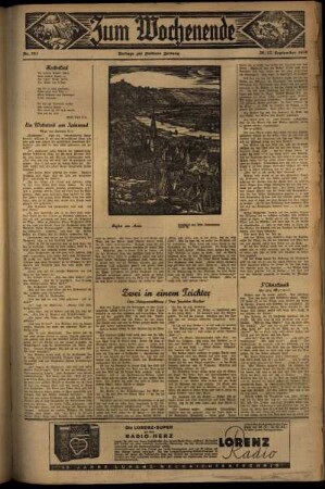 Zweite Ausgabe vom Samstag, den 26. September 1936.
