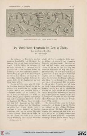 Die Brendelschen Chorstühle im Dom zu Mainz