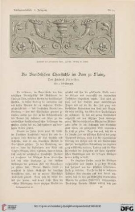 Die Brendelschen Chorstühle im Dom zu Mainz