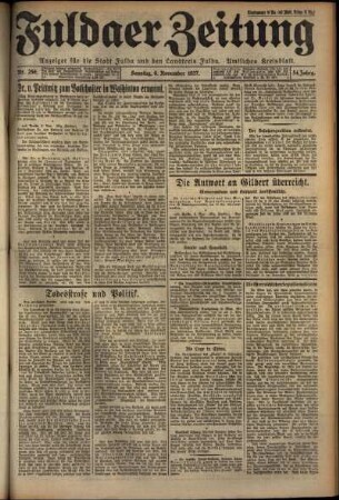 Erste Ausgabe vom Sonntag, den 06. November 1927.