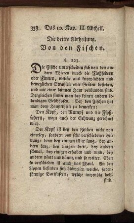 Die dritte Abtheilung. Von den Fischen.