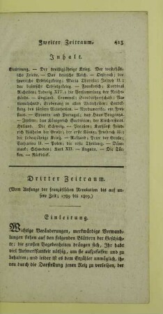 Dritter Zeitraum. (Vom Anfange der französischen Revolution bis auf unsere Zeit; 1789 bis 1809.)