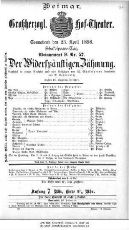 Der Widerspänstigen Zähmung