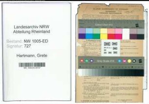 Entnazifizierung Grete Hartmann , geb. 21.06.1896 (Diplom-Handelslehrerin)