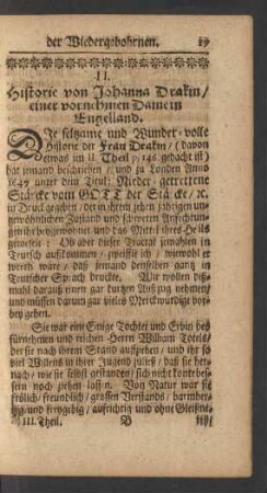 II. Historie von Johanna Drakin/einer vornehmen Dame in Engelland