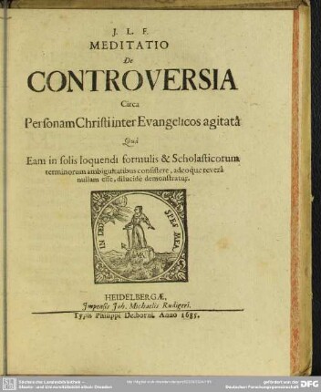 De Controversia Circa Personam Christi Inter Evangelicos agitata