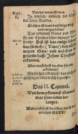 Das II. Capittel. Von dem erkentniß Gottes/ was seine natur belanget.