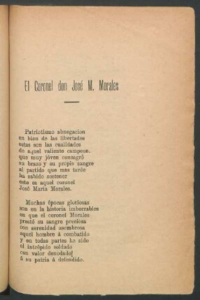 El coronel don José M. Morales