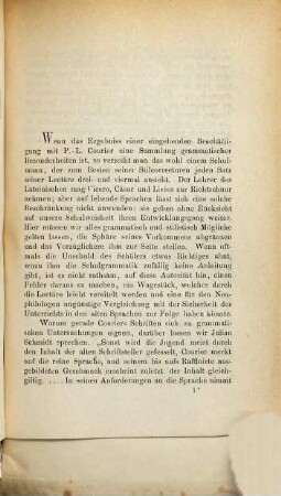 Grammatische Eigenthümlichkeiten bei Paul-Louis Courier : Programmbeilage