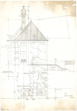 Döllgast, Hans; Passau (Bayern); Votivkirche, Umbau - Grundriss; Schnitt