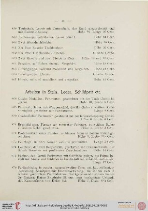 Arbeiten in Stein, Leder, Schildpatt (Nr. 868-939a)