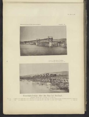 Eisenbahnbrücke über den Inn bei Simbach.
