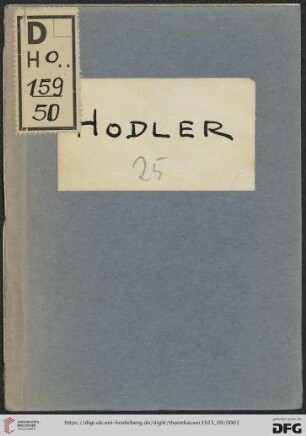 Ferdinand Hodler : geboren 1855 zu Bern, gestorben 1918 in Genf