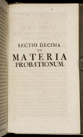 Sectio Decima De Materia Probationum
