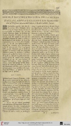 Breve, e succinta historia della Sicilia