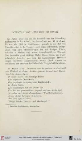 Inventar von Hendrick de Jonge
