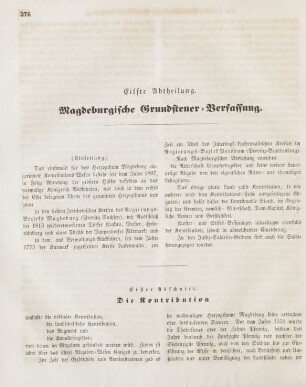 Eilfte Abtheilung. Magdeburgische Grundsteuer-Verfassung