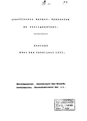 1933/34: Bericht ... - 1933/34