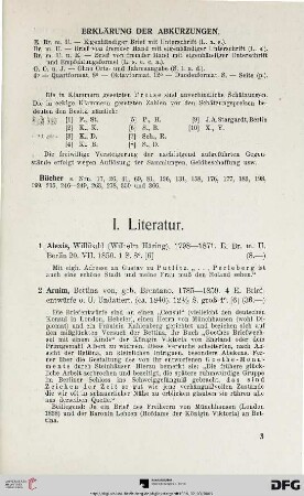 I. Literatur (Nr. 1-137)