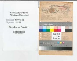 Entnazifizierung Friedrich Tiegelkamp , geb. 25.02.1894 (Polizeibeamter)